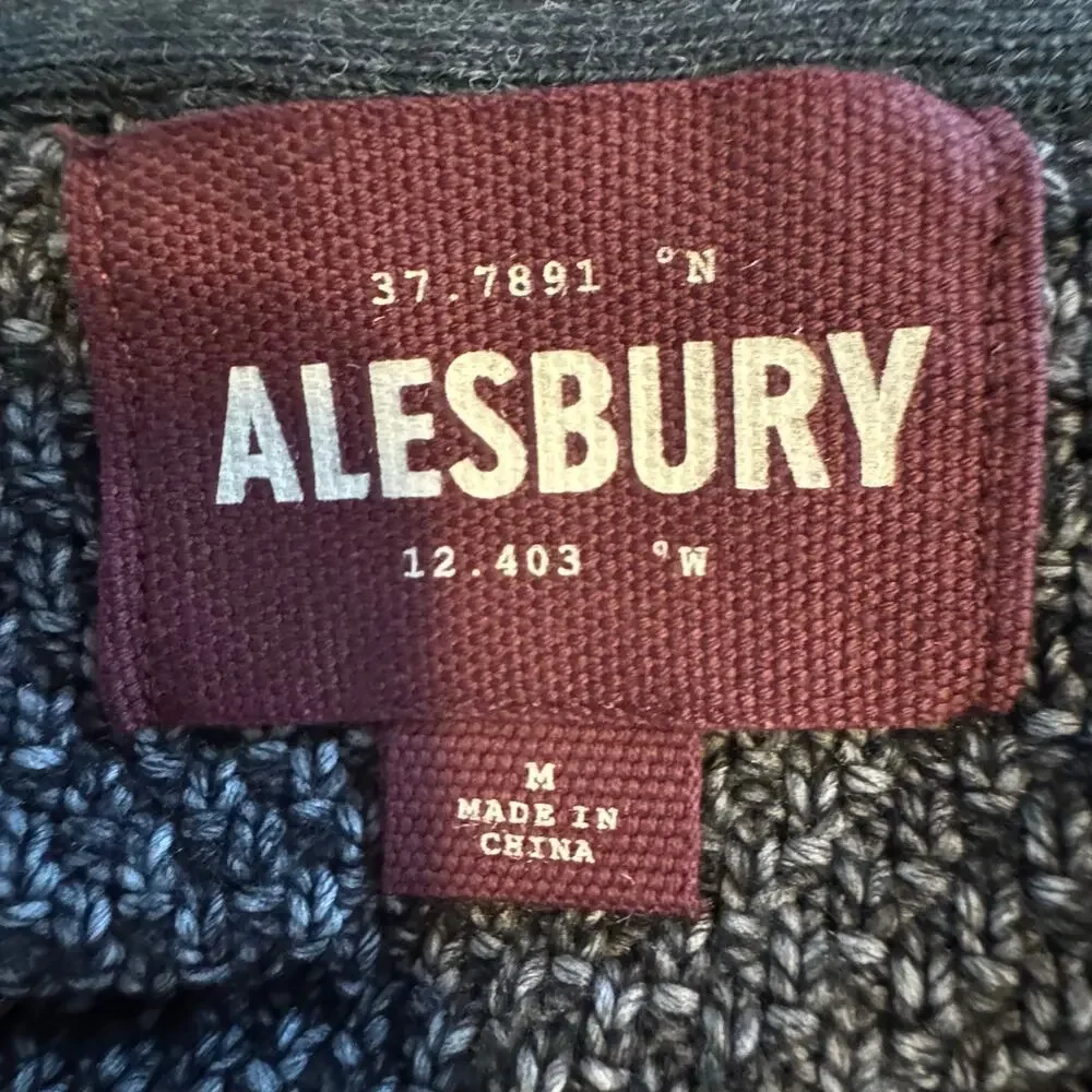 Alesbury 1/4 Zip Pullover Sweater Charcoal Gray Knit Long Sleeve NWT Mens Medium